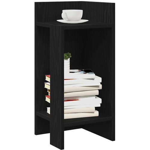 vidaXL Stranska mizica s polico črna 25,5x27x60 cm Cene