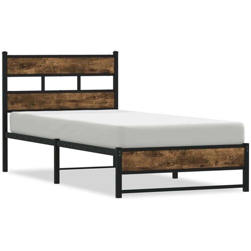 vidaXL Metalni okvir kreveta bez madraca boja hrasta 90x200 cm Cene