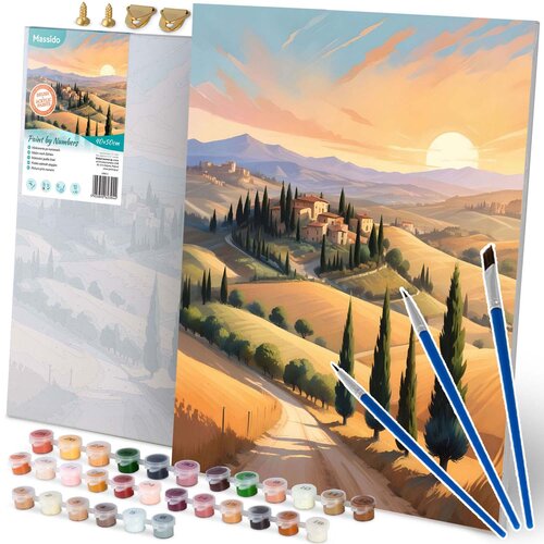 Massido Paint by Numbers Kit - Landscape 40x50 cm for All Ages, (21738666) Cene