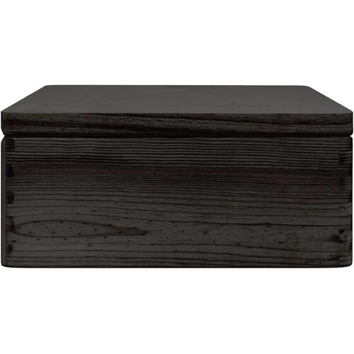 VidaXL Drvena kutija s poklopcem crna 40x30x13 cm puno drvo bor Slike