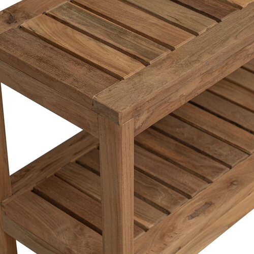  Bočni stol za kupaonicu s pohranom Prirodna 60 x 30 x 45 cm Slike