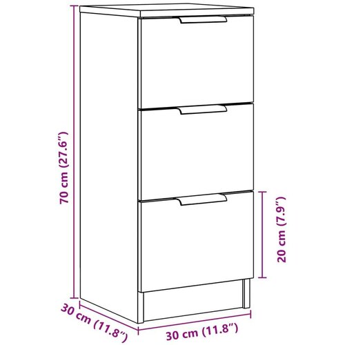 VidaXL Komoda 2 kom staro drvo 30x30x70 cm konstruirano drvo Slike