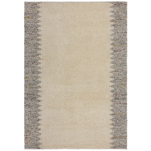 Flair Rugs Sivi/krem ručno rađen tepih od mješavine vune 120x170 cm Minerals Border –