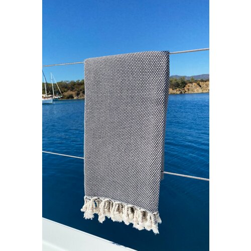 likya - black blackwhite fouta (beach towel) Slike