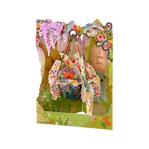 Santoro Swing - Čestitka 3D - Swing, Hanging Basket, To Someone Special Cene