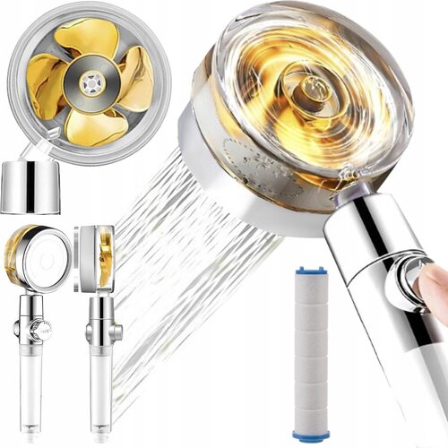 Tuš ručka s turbinskom glavom prozirno zlato AKCIJA Cijene