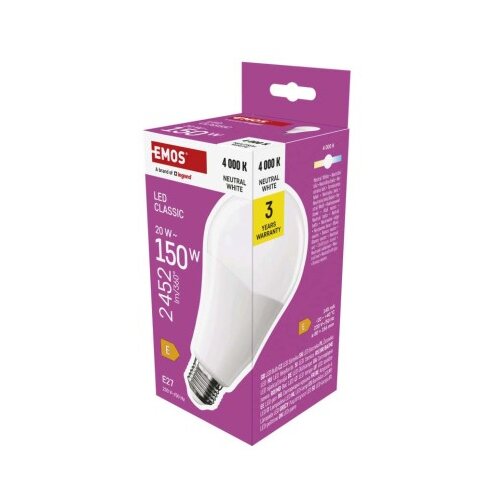  LED žarnica Classic A80 / E27 / 20 W (150 W) / 2452 lm / Nevtralna bela Cene