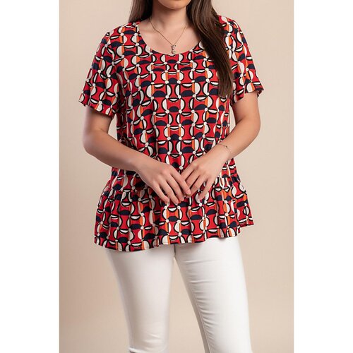 Fenzy Plus Size Bluza S Kratkim Rukavima, Crvena Slike