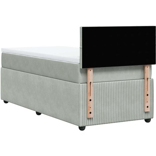 vidaXL Box spring postelja z vzmetnico svetlo siva 90x200 cm žamet Cene