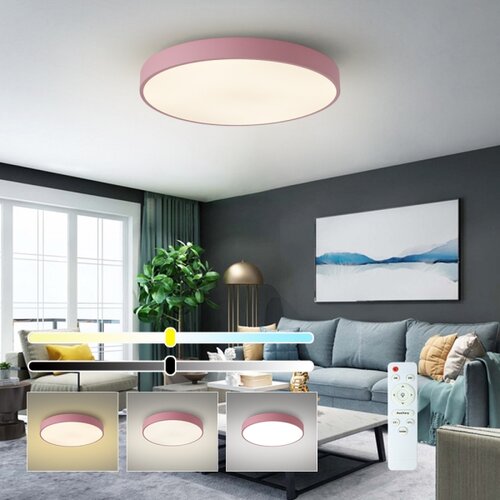  Brilagi - LED prigu&amp;scaron;iva stropna svetiljka POOL LED/60W/230V 3000-6000K 60 cm ružičasta + daljinski upravljač Slike
