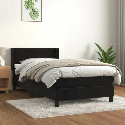 Box spring postelja z vzmetnico črna 80x200 cm žamet, (20725828)