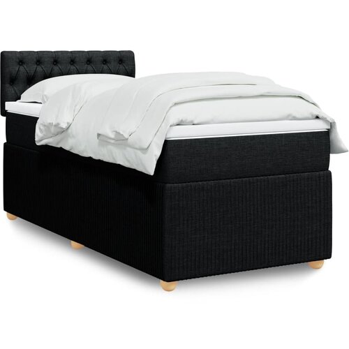vidaXL Krevet s oprugama i madracem crni 100 x 200 cm od tkanine Cijene
