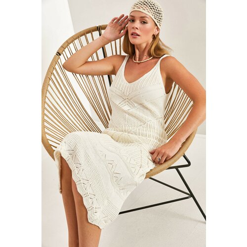 Bianco Lucci Women's Strapless Patterned Dress Slike