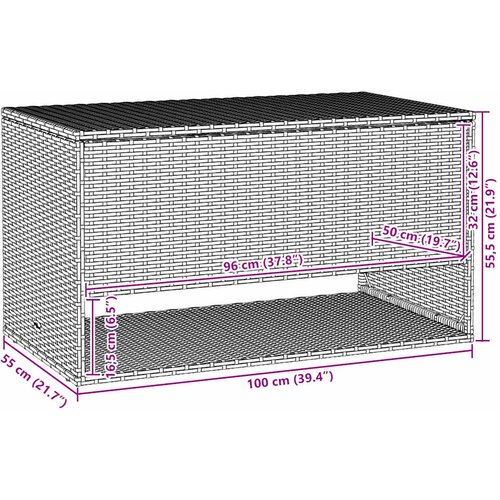  Vanjska kutija za jastuke smeđa 100x55x55,5 cm poli ratan Slike