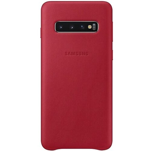 Samsung original usnjen ovitek ef-vg973lre za galaxy s10 g973 - rdeča za&amp;scaron;čita zadnjega dela Slike