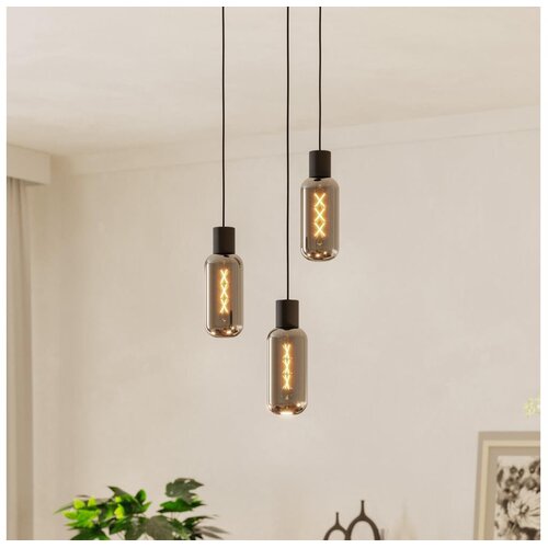 Eglo 901004 -  visilica na sajli maione 3xE27/4W/230V crna/zadimljena Cene