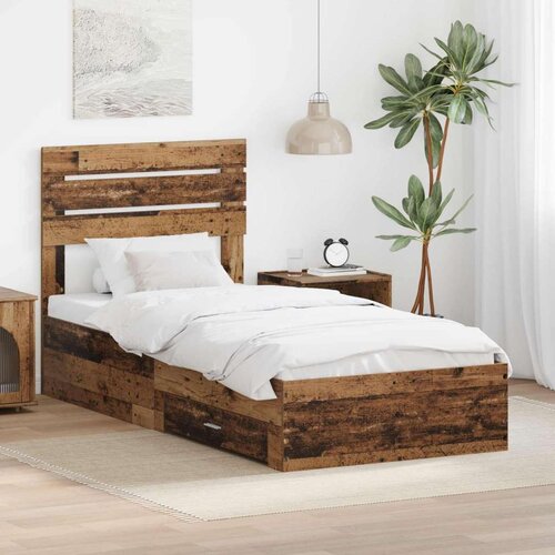  Okvir za krevet s ladicama s uzglavljem Konstruirano drvo Cene