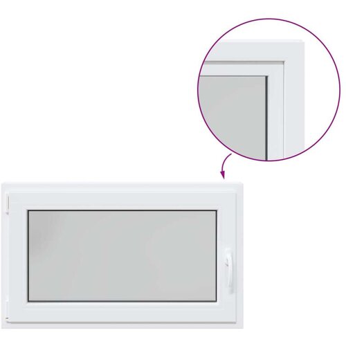  Prozor za podrum RISOR Bijeli 100 x 70 cm PVC i staklo - Bijeli 100 x 70 cm (trostruki sloj) Nagibanje i okretanje lijevo Slike