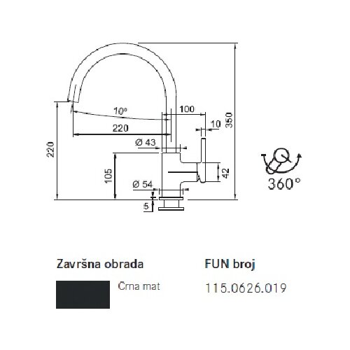 Franke slavina lina xl crna mat 115.0626.019 Slike