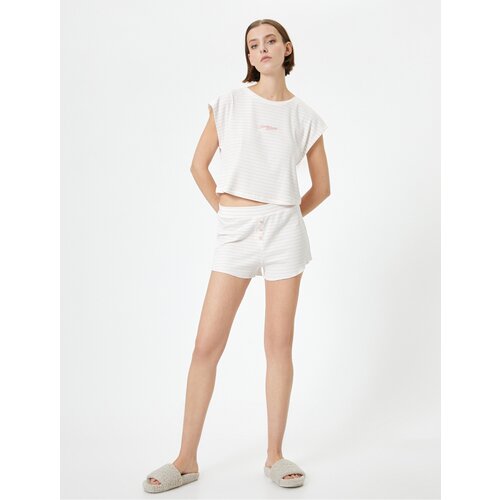 Koton Pajama Bottom Shorts Normal Waist Textured Viscose Blended Cene