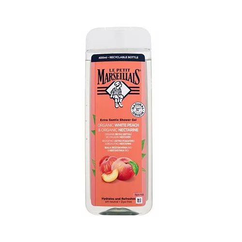 Le Petit Marseillais Extra Gentle Shower Gel Organic White Peach & Organic Nectarine hidratantni i osvježavajući gel za tuširanje 400 ml za žene