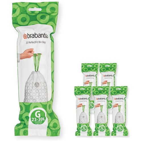 Brabantia Plastične vreče za smeti PerfectFit, 23-30 L, 20 x 6 kosov Slike