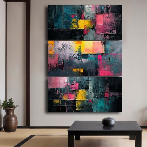 WALLXPERT 3P14869C002 Multicolor Decorative Canvas Painting (3 Pieces) Cene