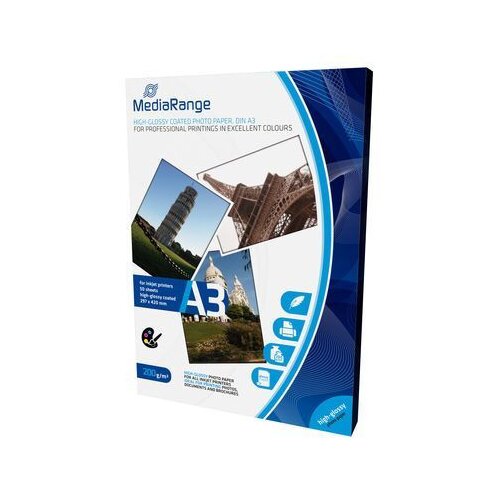 Mediarange MRINK109 A3 foto papir high glossy coated 200g 50 lista ( FP200A3/Z ) Slike