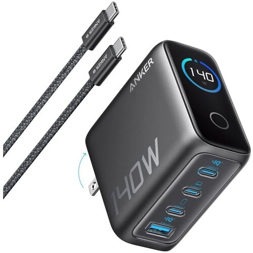 Anker Charger (140W, 4-Port, PD 3.1) - Gray Slike