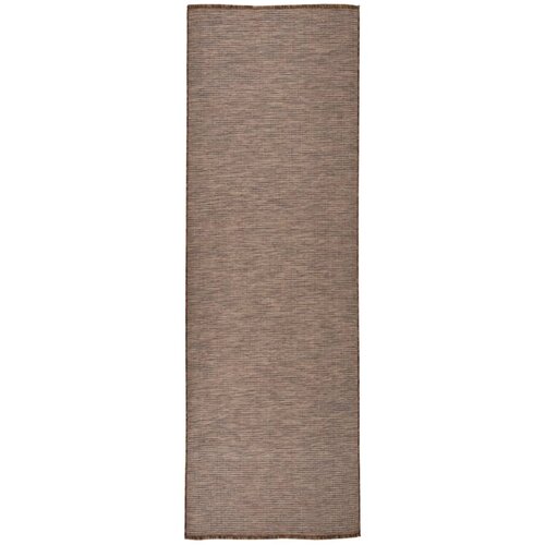 VidaXL Zunanja preproga plo&amp;scaron;čato tkanje 80x250 cm rjava, (20743346) Slike
