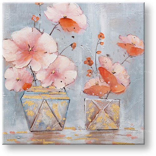  Naslikana slika na platnu CVETJE V VAZI 1-delna 60x60 cm CWF1863WE1 Slike