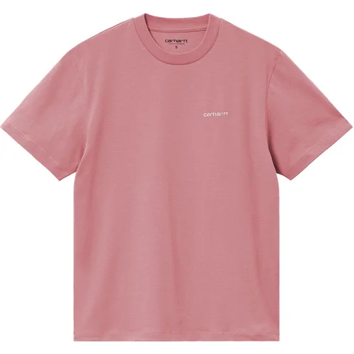 Carhartt WIP W' S/S Script Embroidery Tee Dusty Rose