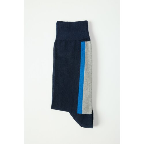 ALTINYILDIZ CLASSICS Men's Navy Blue-gray Patterned Cleat Socks Slike