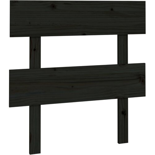  Uzglavlje za krevet crno 103,5 x 3 x 81 cm od masivne borovine Slike