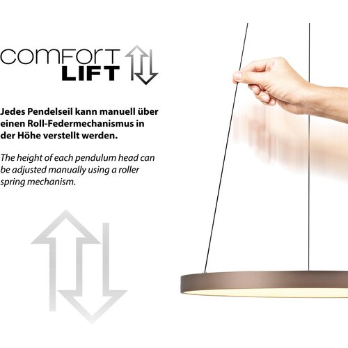 PAUL NEUHAUS Dizajnerska viseča svetilka bronasta, vključno z zatemnljivo LED Easylift - Hoop Cene