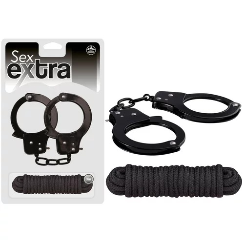 Nmc Sex Extra Metal Cuffs & Love Rope Black