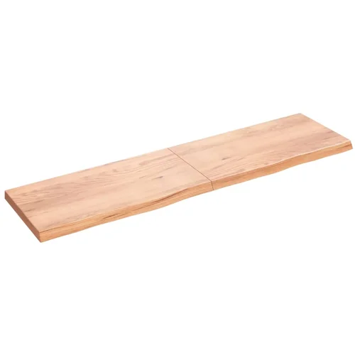 vidaXL Stenska polica svetlo rjava 200x50x6 cm trdna hrastovina