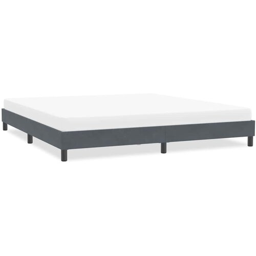 VidaXL posteljni okvir brez vzmetnice temno siva 200x210 cm žamet Slike