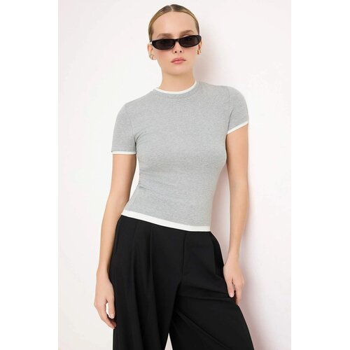 TRENDYOLMILLA Ženska majica TWOSS24TS00063, Siva Cene