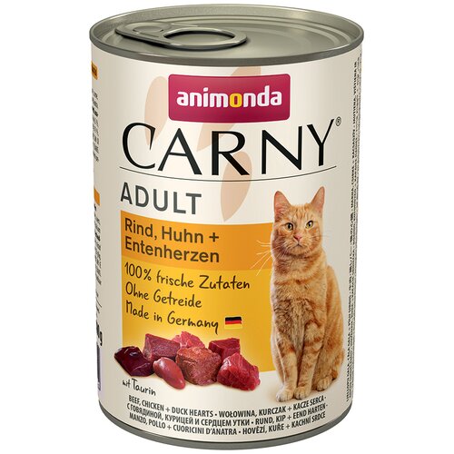animonda Carny Adult 6 x 400 g - Govedina, pi&scaron;čanec & račja srca Cijene