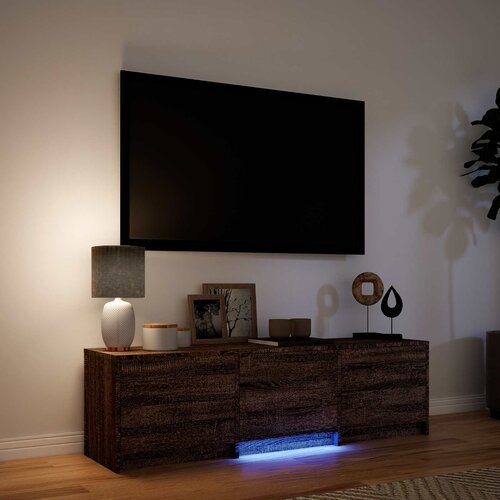  ormarić s LED rasvjetom Smeđi hrast 140 x 34 x 40 cm Slike