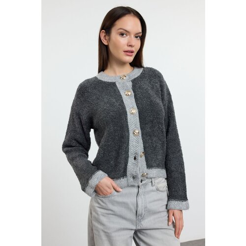 Trendyol Anthracite Knitted Cardigan Slike