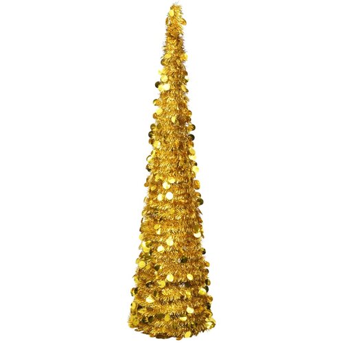 VidaXL Prigodno umjetno božićno drvce zlatno 180 cm PET Slike