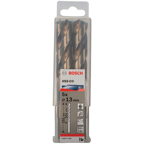 Bosch Burgija za metal HSS-Co, DIN 338 2608585905, 13 x 101 x 151 mm, 1 komad Slike