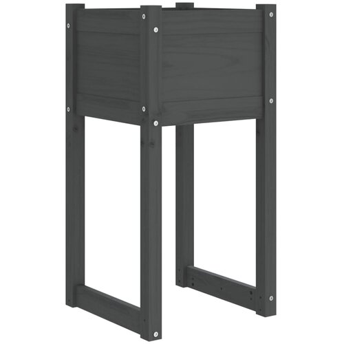 Maison Chic Visoka greda - Greda - Cvetlični Lonec siva 40x40x81 cm trdna borovina, (21790392) Slike