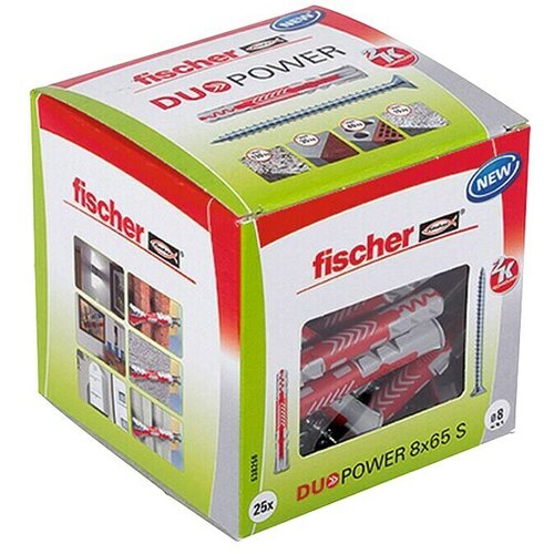 Fischer Duopower Tiple s vijcima 8x65 S LD (Promjer tiple: 8 mm, Duljina tiple: 65 mm, Vijak s upu&amp;scaron;tenom glavom, 25 Kom.) Slike