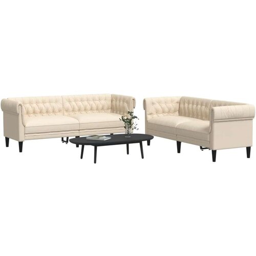  2-dijelni set sofa krem od tkanine Cijene