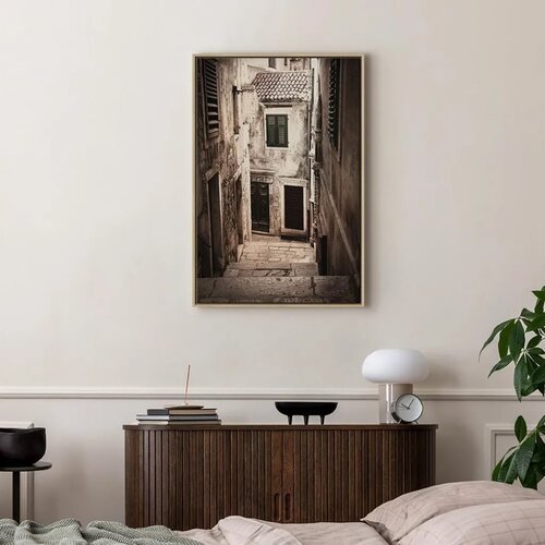  Slika - Retro Alley (1 Part) Vertical 80x120 U prirodnom drvenom okviru Slike