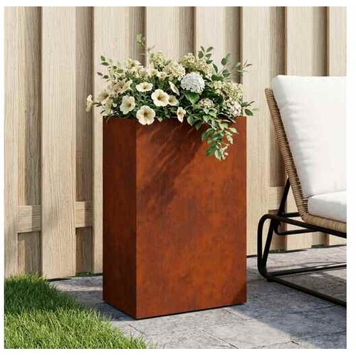 vidaXL Vrtna saksija Rđa 40 x 30 x 75 cm Otporni čelik - Otporni čelik 40 x 30 x 75 cm 1 Cene
