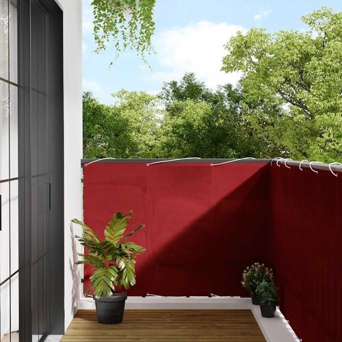 Balkonska pregrada crvena 120x800 cm 100% poliester Oxford - Crvena 120 x 800 cm 1 Slike